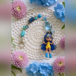 Monster High Cleo mini figure mega bloks charms keychain bag clip y2k accessory